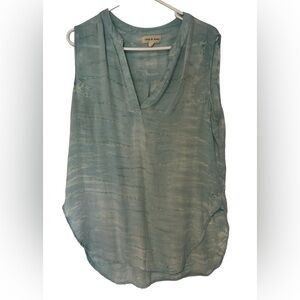 cloth & stone Sleeveless V-Neck Tunic in Seafoam Green
